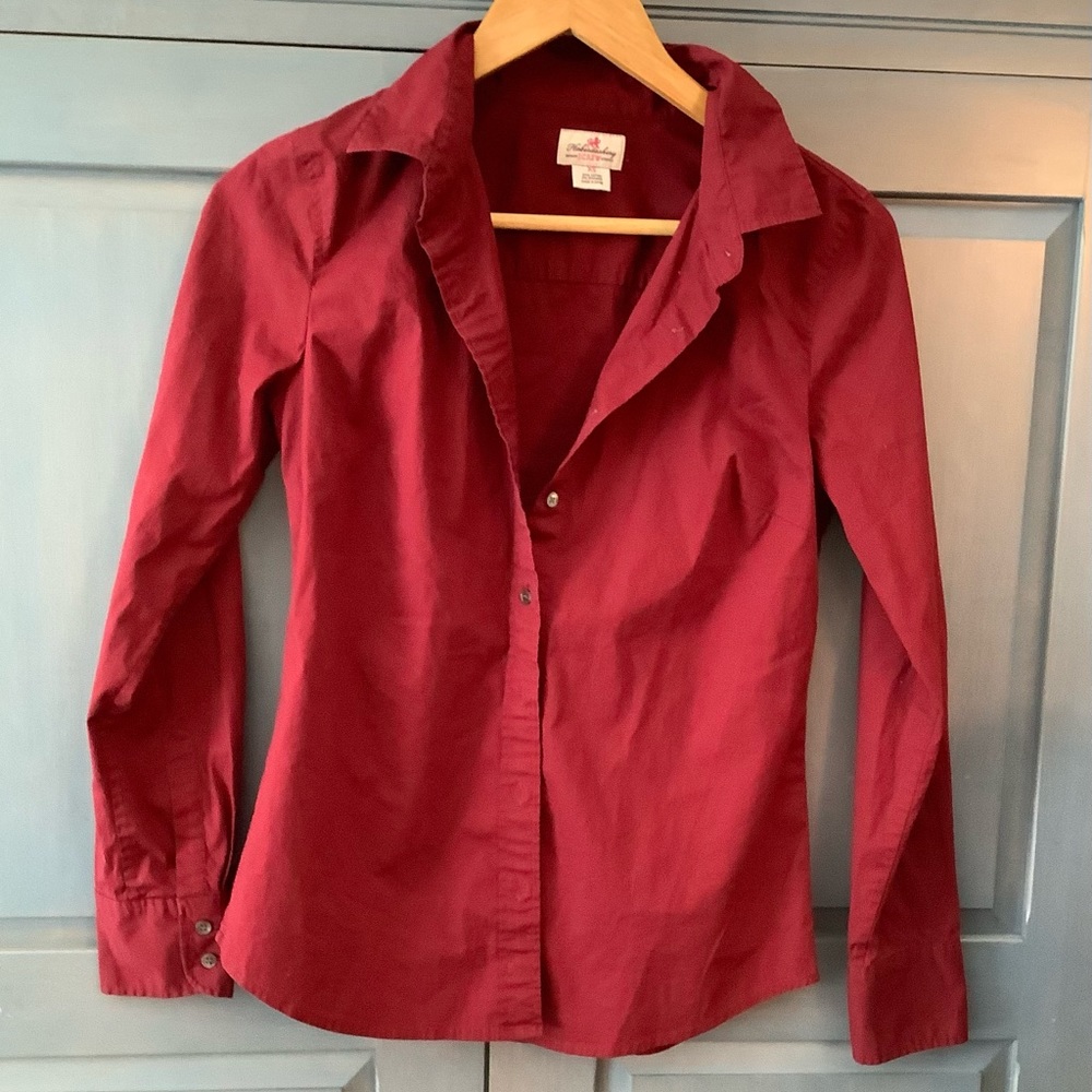 J Crew Haberdashery Maroon Shirt Small